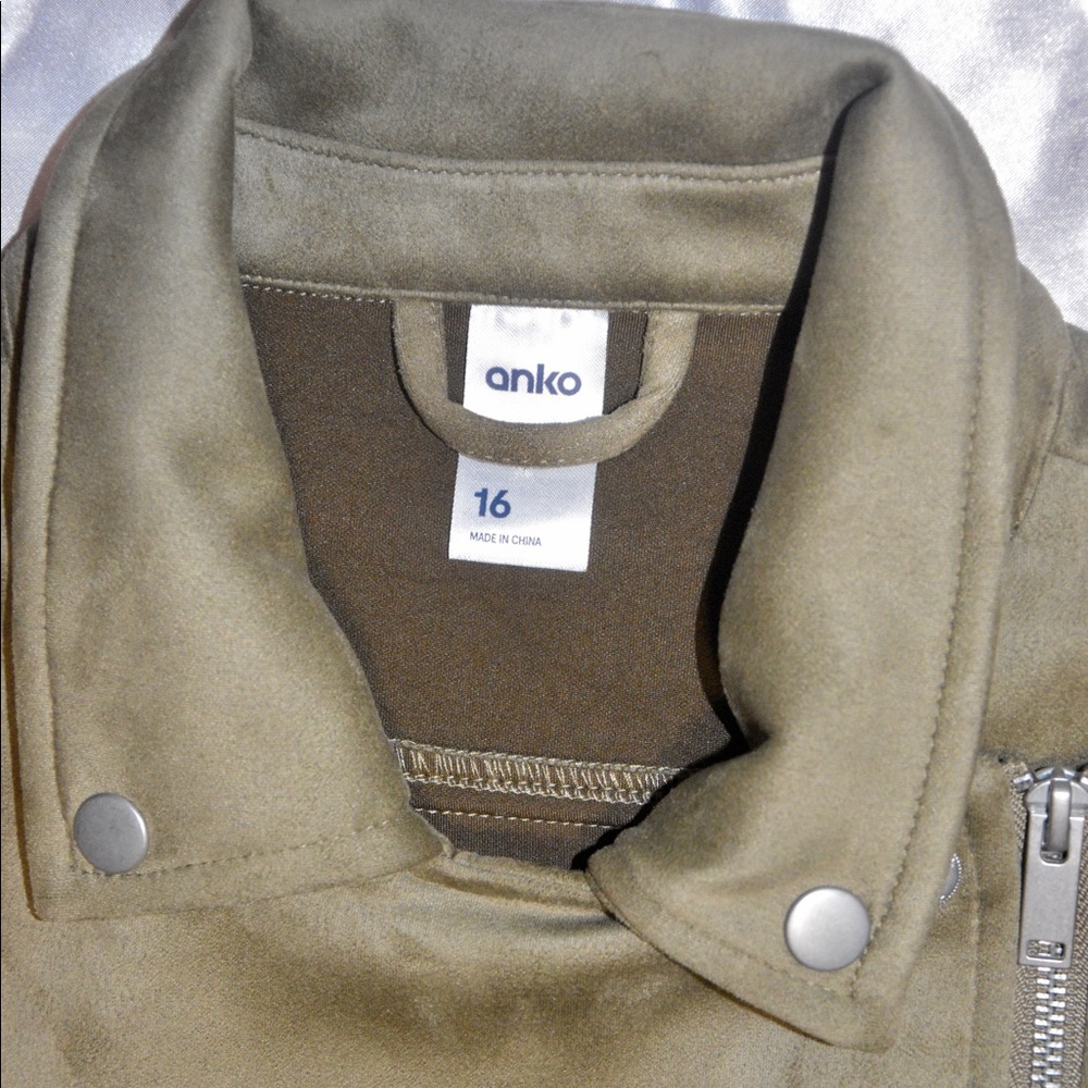 SUEDETTE BIKER JACKET | khaki - Picture 3 of 4